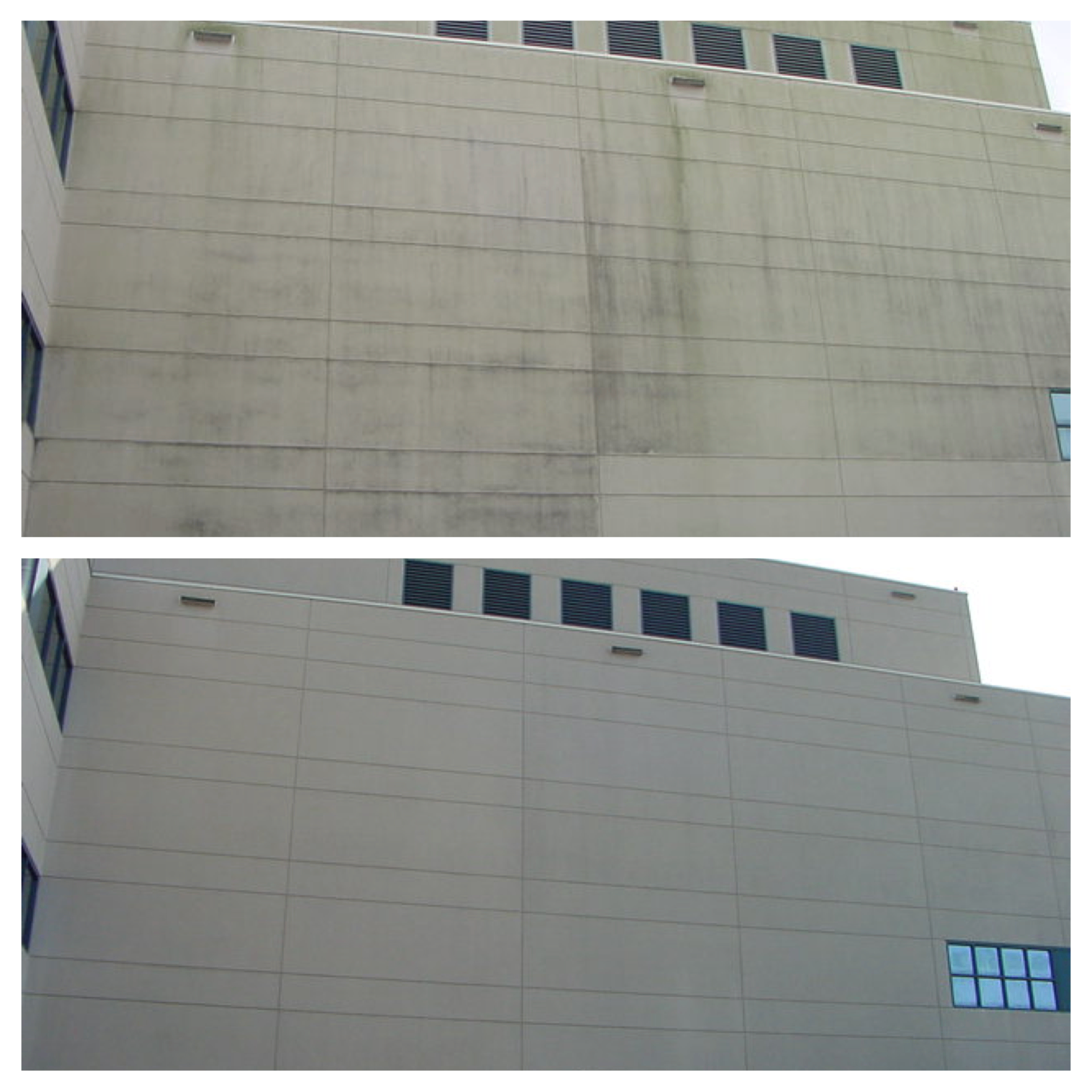Miami Children's Hospital precast panel detail before and after cleaning