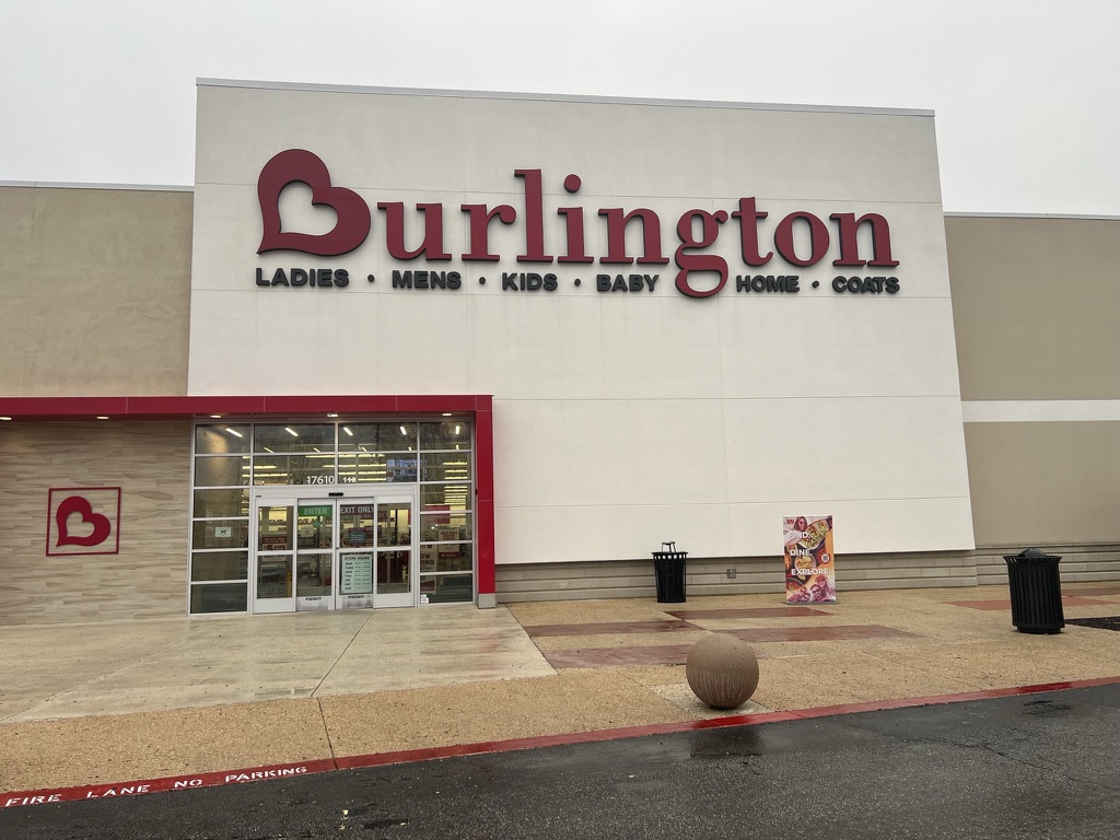 Burlington retail storefront exterior cleaned by Texas Pure Clean